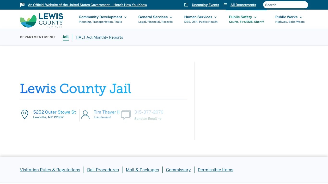 Visit the Lewis County Jail